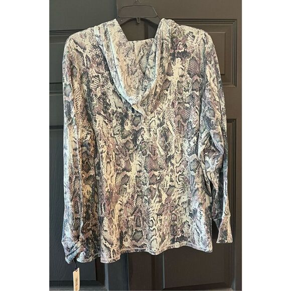 Calvin Klein Performance Womens Plus Print Fitness Hoodie - Picture 2 of 5